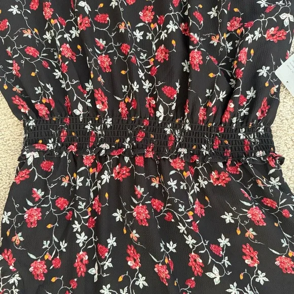 NWT Max Studio Floral Black and Red Women's Dress - Picture 6 of 6